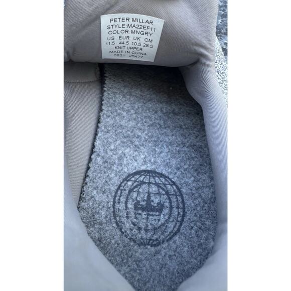 Peter Millar Men’s 11.5 Hyperlight Shoes Apollo Moon Gray Knit Slip On MA22EF11 main image 6